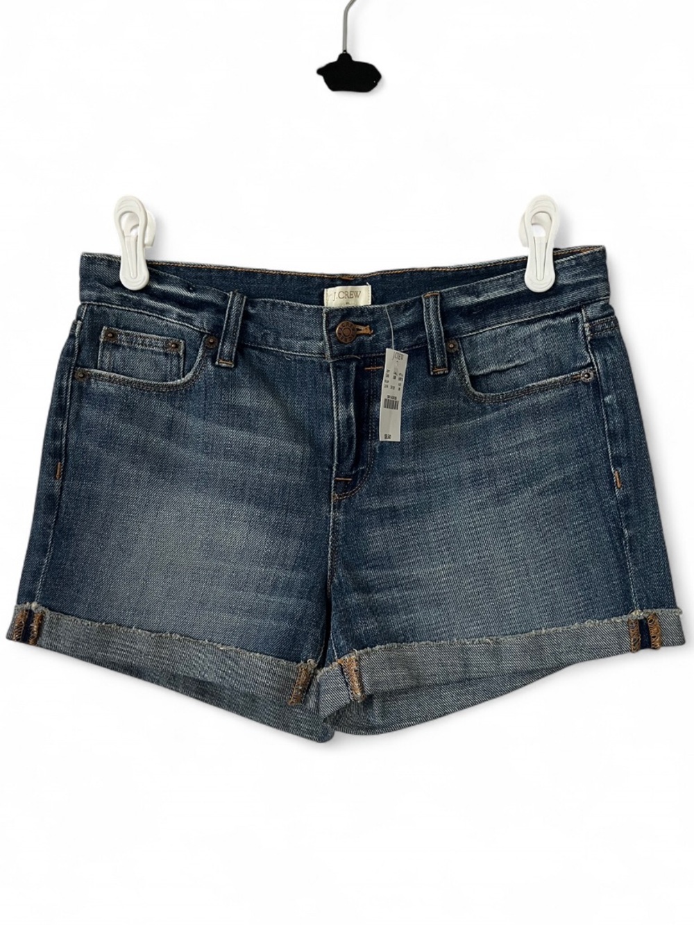 J. Crew Cuffed Cut Off Jean Shorts 26 Liza Wash Mid Rise E8819 Minimalist